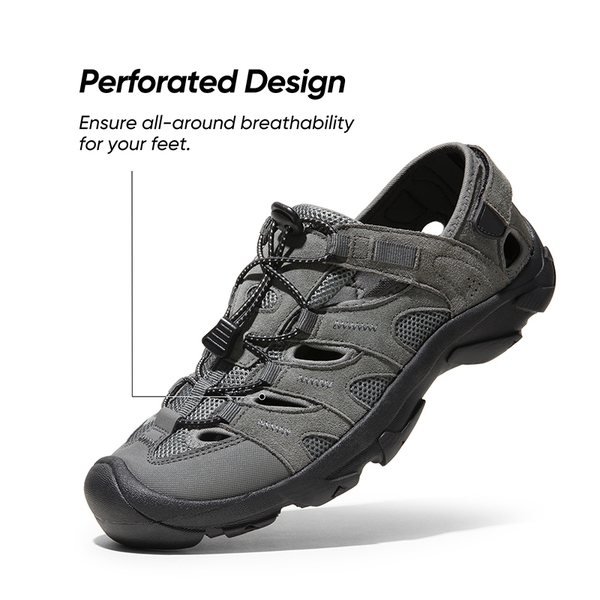 Men's Closed-Toe Non-Slip Sport Sandals - GREY/BLACK - 2